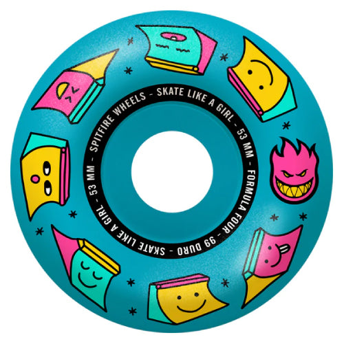 Spitfire F4 Radial Skate Like a Girl Wheels Blue 53MM 99D