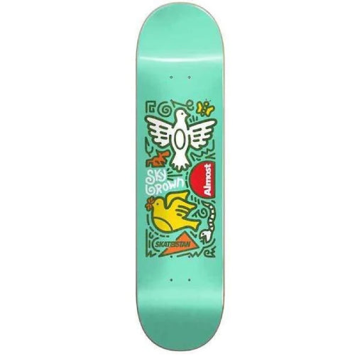 Almost Skateistan Sky Brown Sky Doodle Skateboard Deck 7.75"