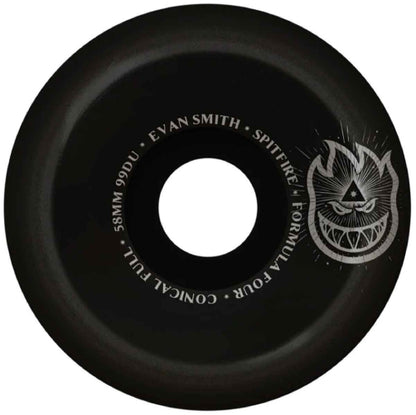 Spitfire F4 Evan Smith Conical Full Wheels Black 58MM 99D