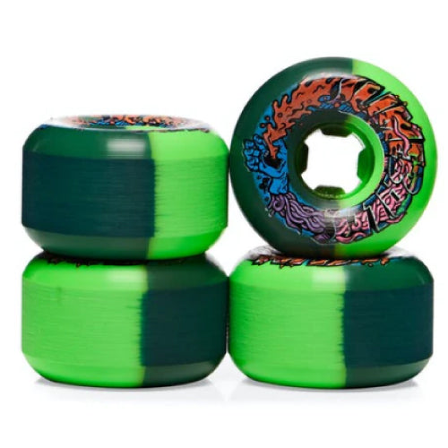 Santa Cruz Greetings Slime Balls Speed Balls Skateboard Wheels Green, Black 56MM 99A
