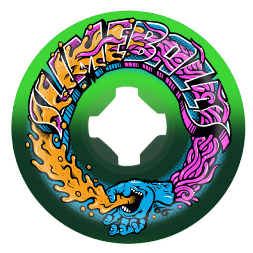 Santa Cruz Greetings Slime Balls Speed Balls Skateboard Wheels Green, Black 56MM 99A