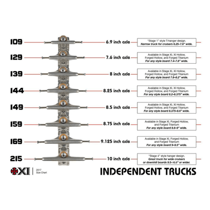Independent Stage 11 Forged Hollow Knox Silver, Blue Standard Trucks (Set of 2)