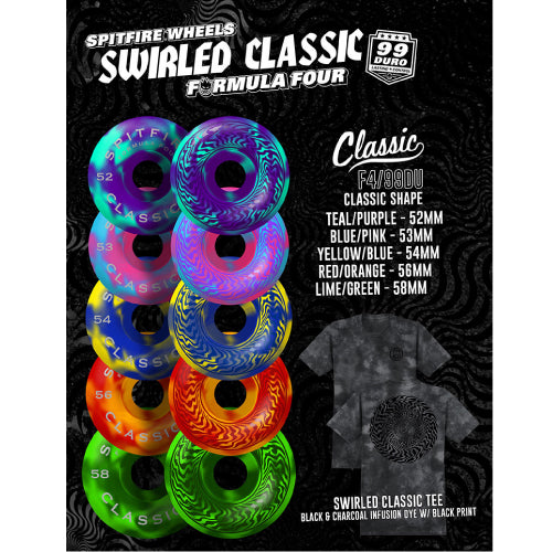 Spitfire F4 Classic Swirled Wheels Green, Green 58MM 99D