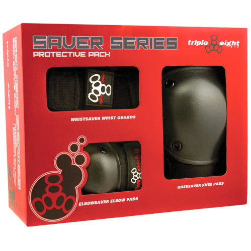 Triple Eight Saver Series 3 Pack Pad Set - Black