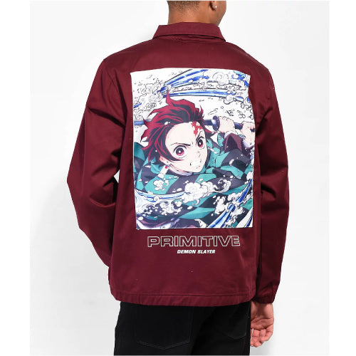 Primitive X Demon Slayer Tanjiro Utility Jacket - Burgundy