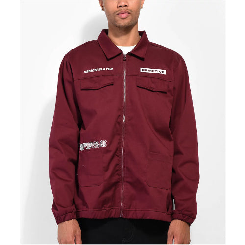 Primitive X Demon Slayer Tanjiro Utility Jacket - Burgundy