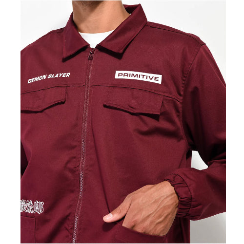 Primitive X Demon Slayer Tanjiro Utility Jacket - Burgundy