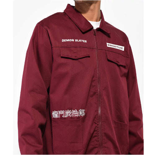 Primitive X Demon Slayer Tanjiro Utility Jacket - Burgundy
