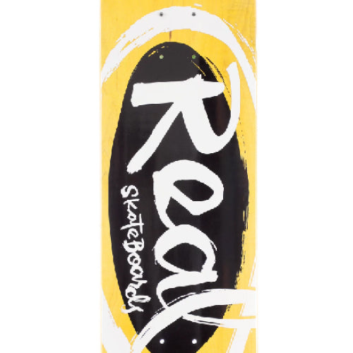 Real X Natas Kaupas Team Oval Skateboard Deck Yellow 8.5"
