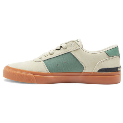 DC Teknic S Tan, Green Suede Skate Shoe