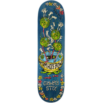 Antihero Peter Hewitt Grimple Stix On Vacation Skateboard Deck Blue 8.85"
