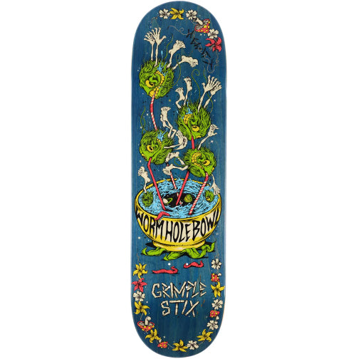 Antihero Peter Hewitt Grimple Stix On Vacation Skateboard Deck Blue 8.85"