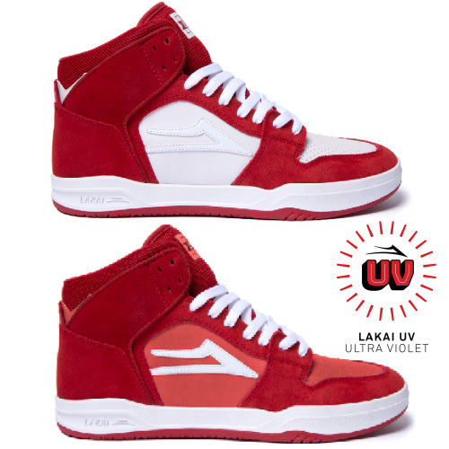 Lakai Valentine's Day Telford Red, White UV Suede Skate Shoe