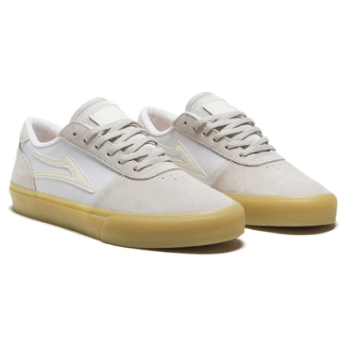 Lakai Manchester White, Glow in the Dark Suede Skate Shoes