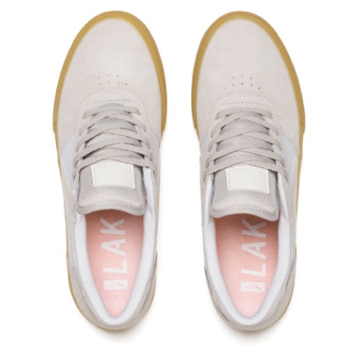 Lakai Manchester White, Glow in the Dark Suede Skate Shoes