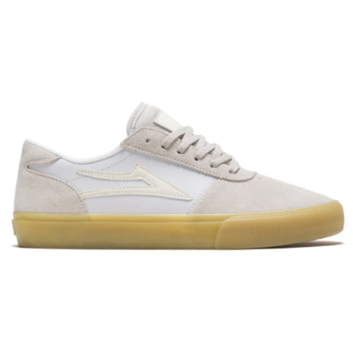 Lakai Manchester White, Glow in the Dark Suede Skate Shoes