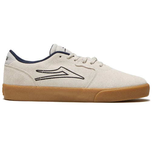 Lakai Cardiff White, Gum Suede Skate Shoe