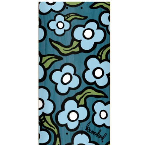 Krooked Team Wild Style Flowers Skateboard Deck Teal 8.5"