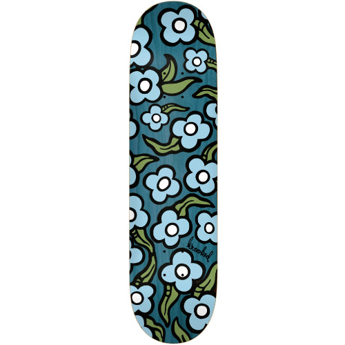 Krooked Team Wild Style Flowers Skateboard Deck Teal 8.5"