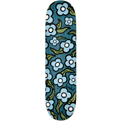 Krooked Team Wild Style Flowers Skateboard Deck Teal 8.5"
