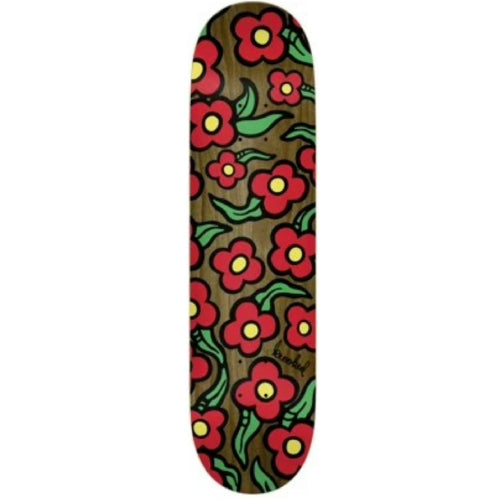Krooked Team Wild Style Flowers Skateboard Deck Brown 8.25"